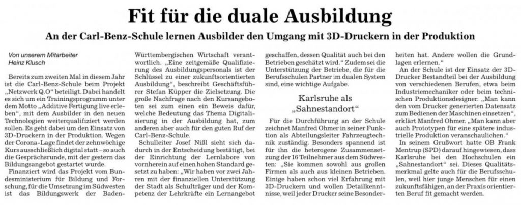 Zeitungsartikel BNN